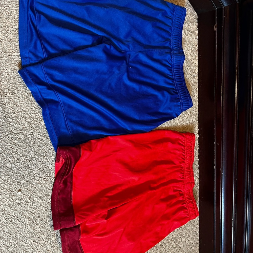 Under Armour Blue and Red Shorts Vibrant Colors Comfortable Fit